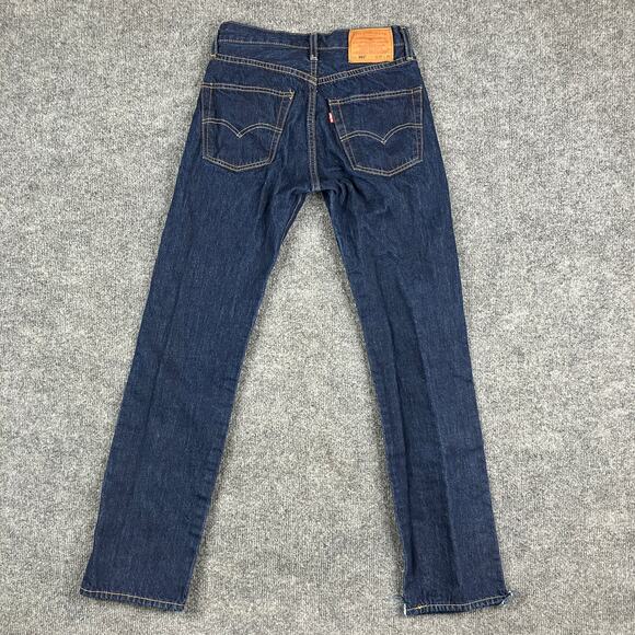 Levi's 501 Jeans Womens W27 L30 Dark Wash Skinny Fit Straight Leg Stretch Denim - Picture 11 of 13